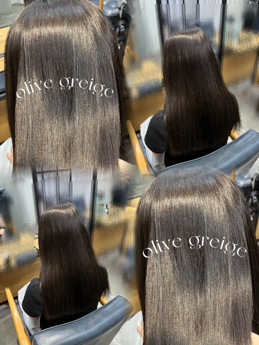カラー 透明感カラー グレージュ オリーブグレージュ オリーブグレー オレンジ ヘアカラー トリートメント 透明感カラー🌟梅田 🌟Shinobuのヘアスタイル