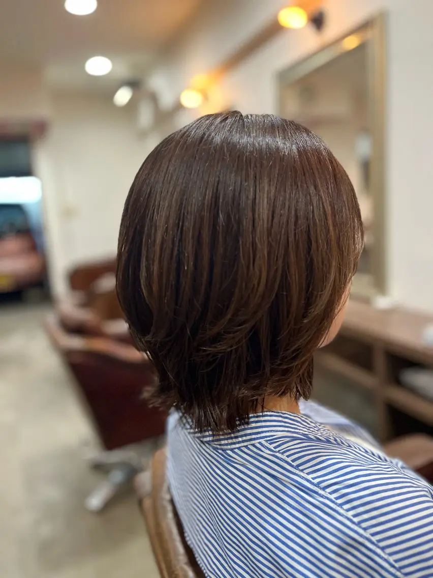 ミディアム ボブレイヤー ボブ レイヤーカット 🫧透明感カラー× レイヤー🫧HARUのヘアスタイル