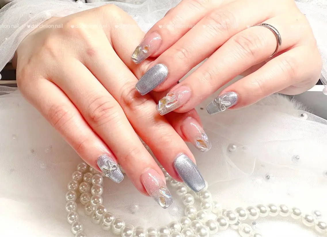 ネイル ガーリー マグネットネイル 持ち込み ワンホンネイル ハンドネイル dandelion nail北千住のネイルデザイン