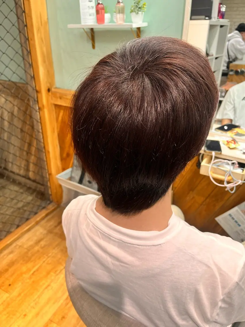 ショート カラー メンズ ブラウンカラー ひのはら もえかのヘアスタイル