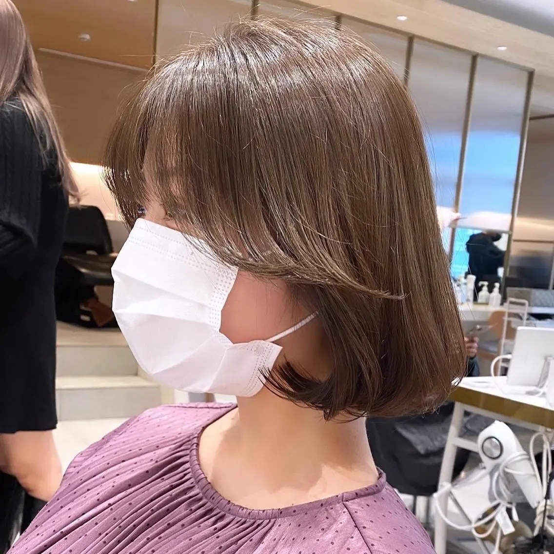 ミディアム ボブ くびれヘア カット ヘアカラー トリートメント 韓国くびれレイヤー 🇰🇷はづきのヘアスタイル