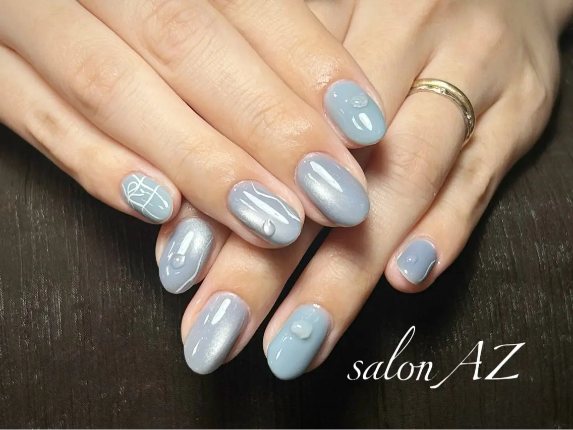 ネイル アートネイル フットネイル フレンチネイル マグネットネイル 持ち込み ハンドネイル salonAZ Miaのネイルデザイン
