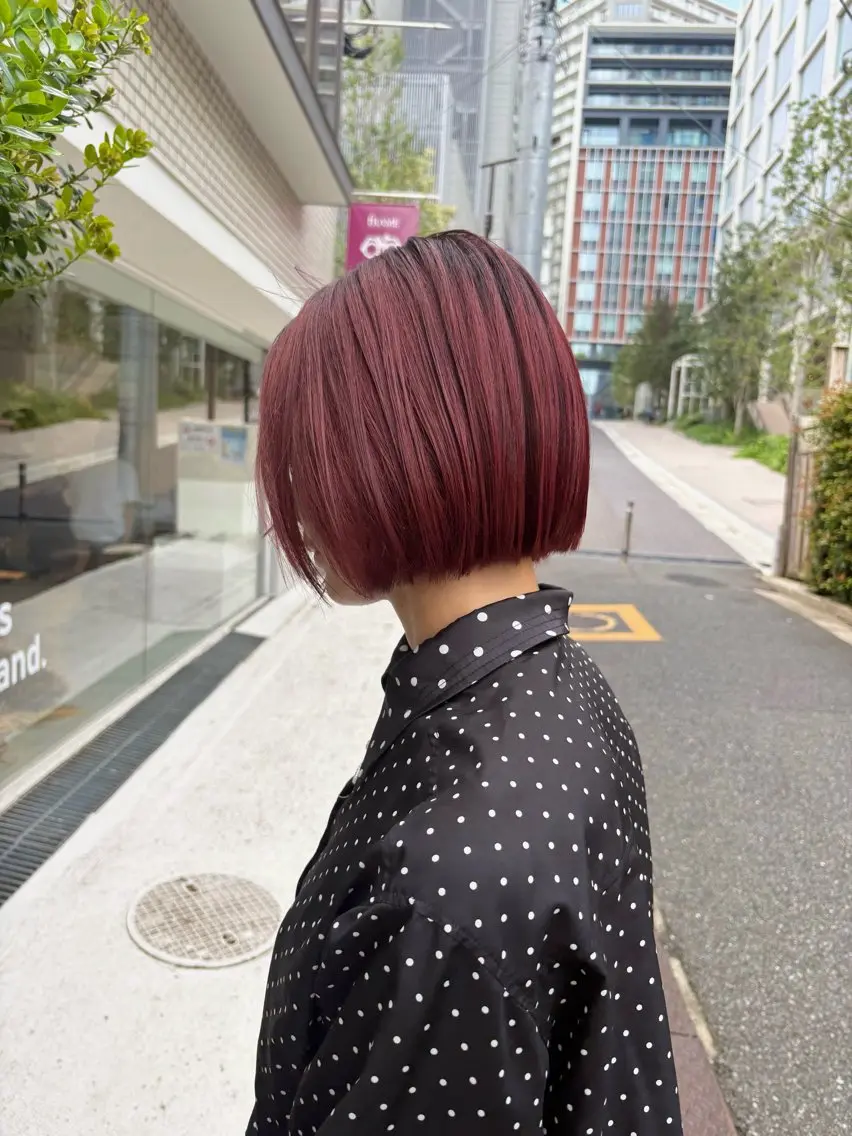 ショート カラー ブリーチ ピンクカラー カット ヘアカラー トリートメント takada kohのヘアスタイル