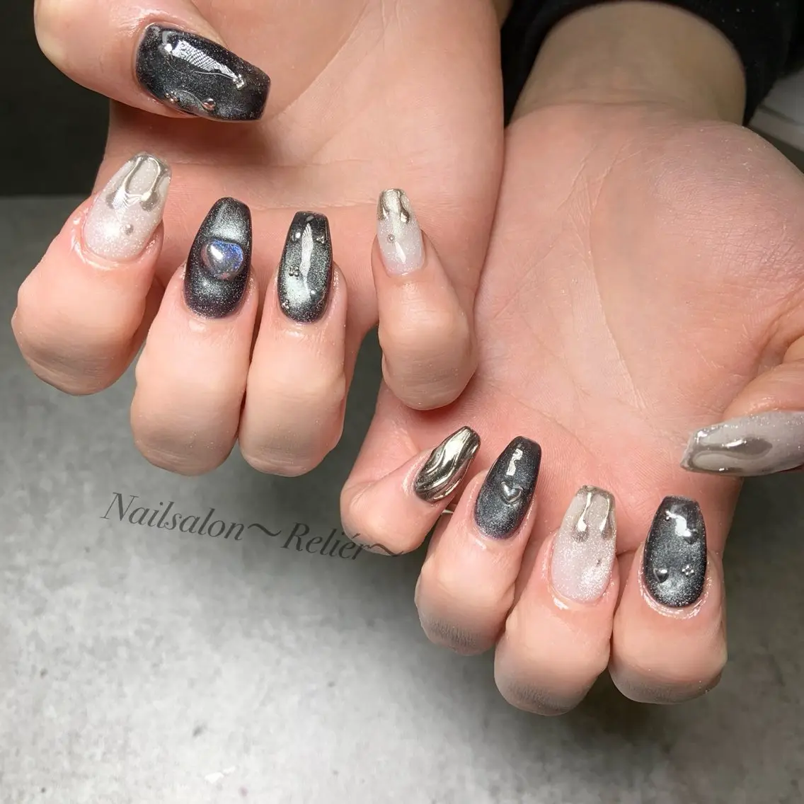 ネイル マグネットネイル 持ち込み ハンドネイル Nailsalon 〜Reliér〜のネイルデザイン