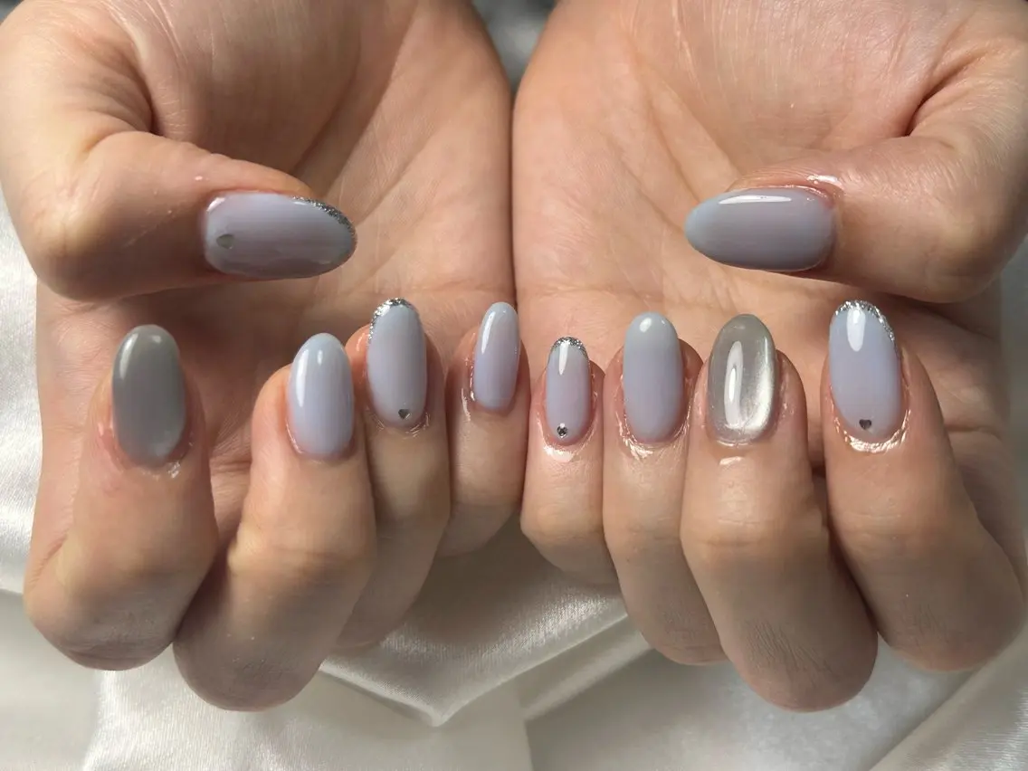 ネイル オーロラネイル 桜ネイル フラワーネイル フットネイル フレンチネイル kiki nail たまプラーザのネイルデザイン
