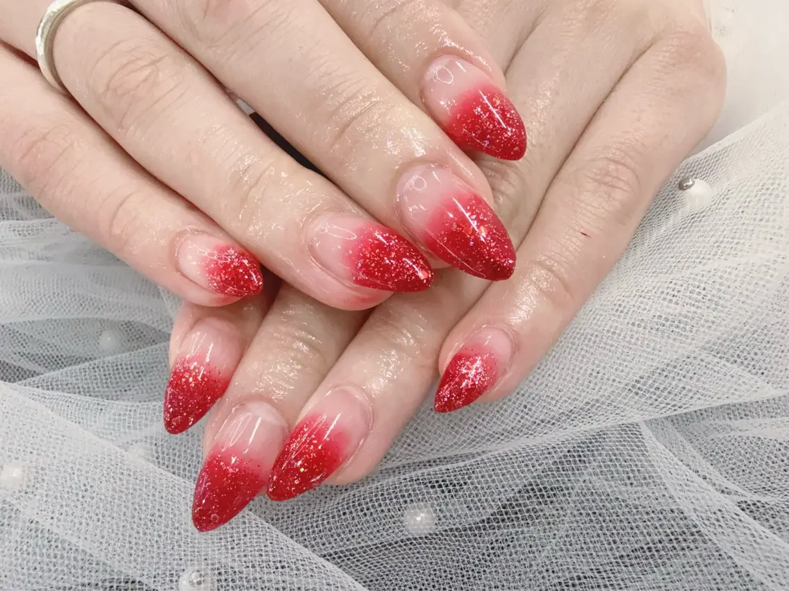 ネイル グラデーション ラメ(グリッター) ラメグラデーション ハンドネイル muse nailのネイルデザイン