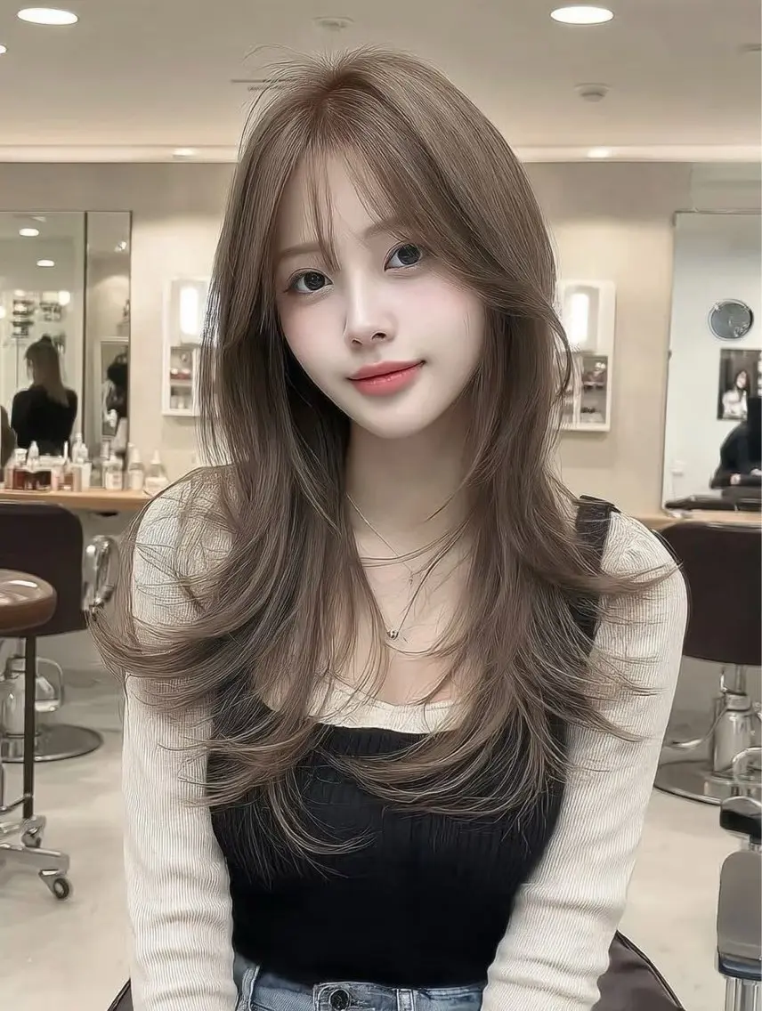 ロング 韓国ヘア┊︎レイヤー カット┊︎藤松美紗のヘアスタイル
