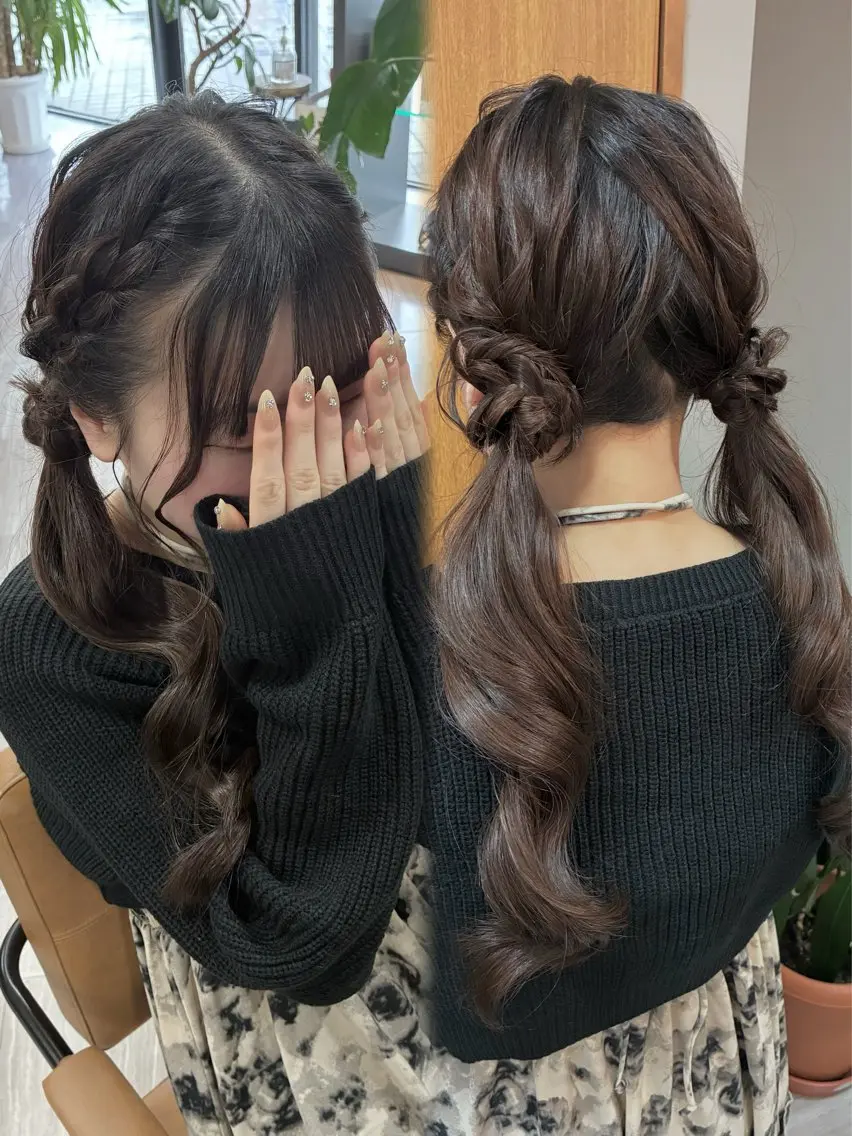 ロング ヘアアレンジ ツインテール ヘアセット arika もえのヘアスタイル