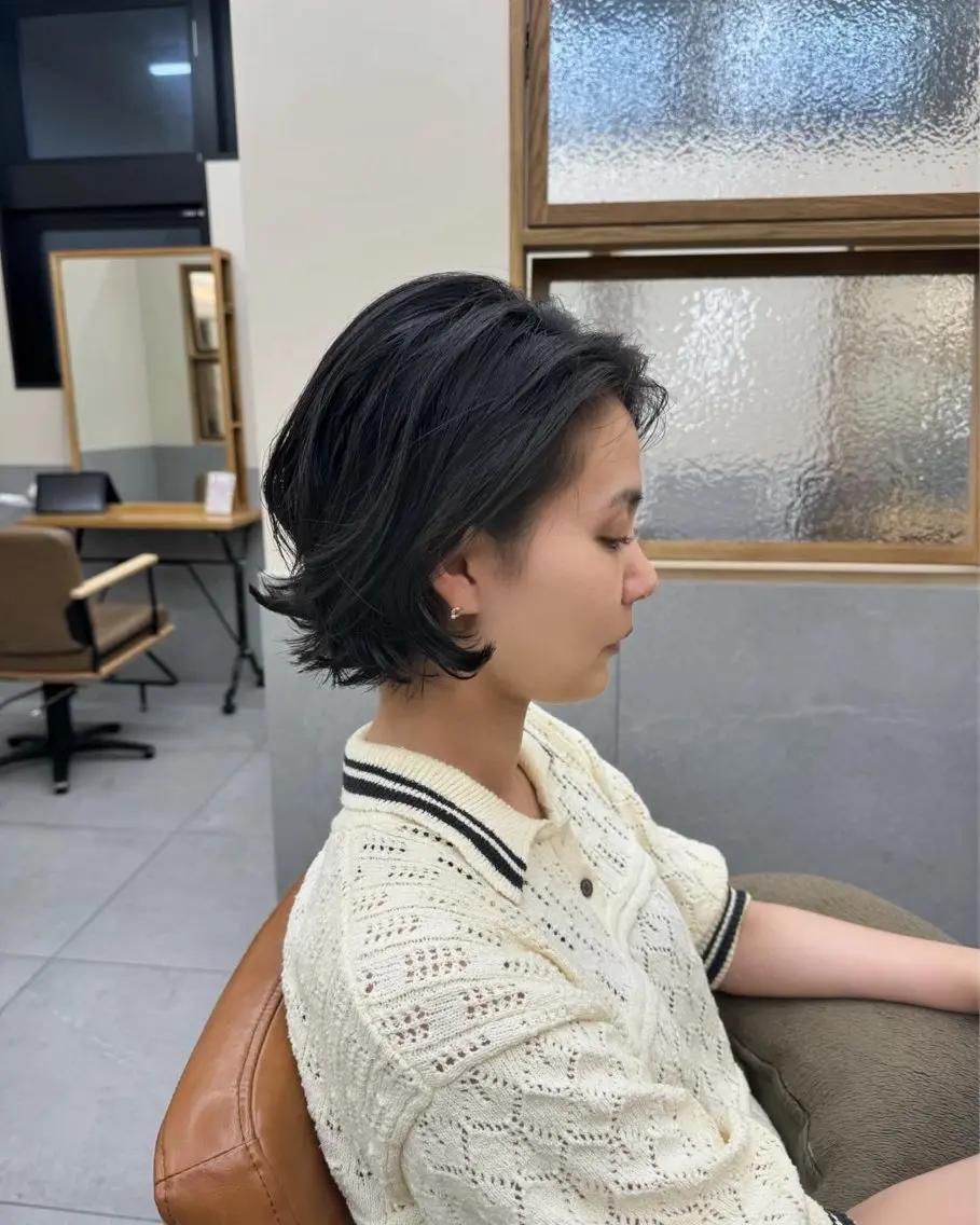 ショート パーマ ボブ 桒原 ちさのヘアスタイル