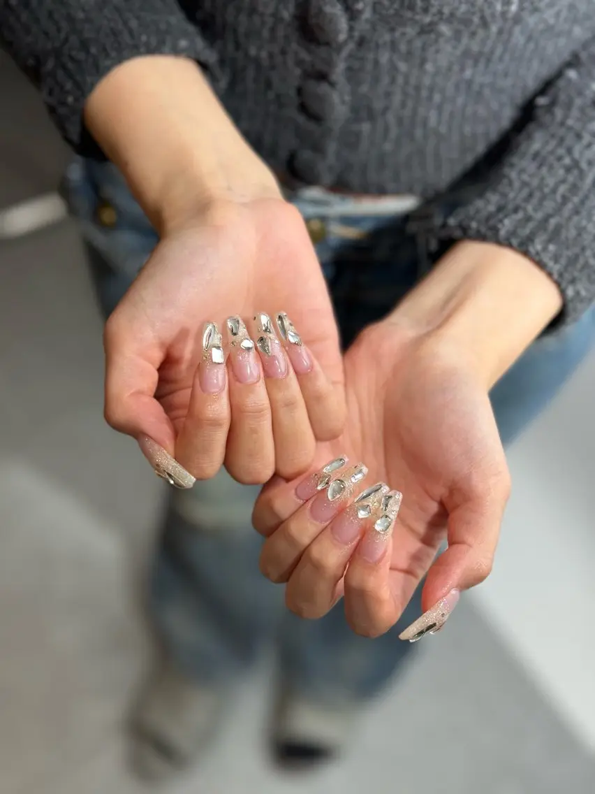長さ出し10本🎨スカルプバーチャルラメグラ🍒orスカルプワンカラー🍀の写真