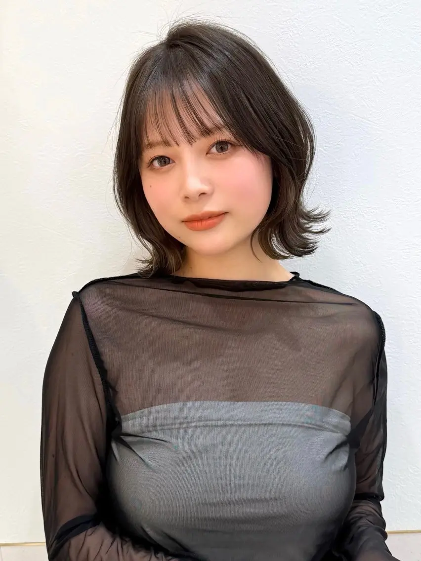 ミディアム カット ヘアカラー トリートメント 新宿/髪質改善/ボブ 韓国レイヤー大重聖斗のヘアスタイル