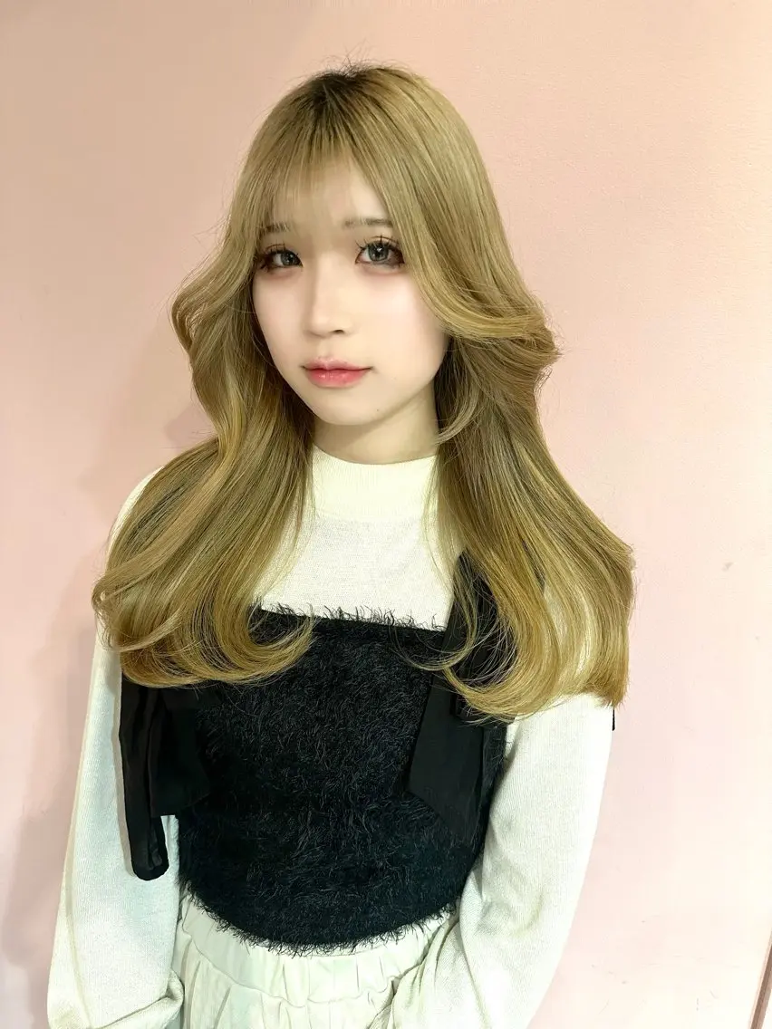 セミロング 顔周りカット 韓国風ヘア 似合わせカット 近藤 美有のヘアスタイル