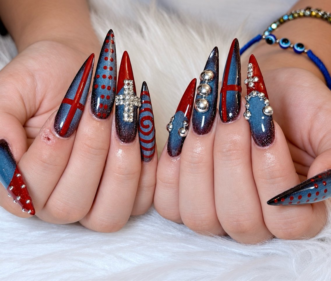 ネイル アートネイル ボルドー フレンチネイル ジェルネイル 氷ネイル・うるうるネイル ハンドネイル Julie Nail Hinのネイルデザイン