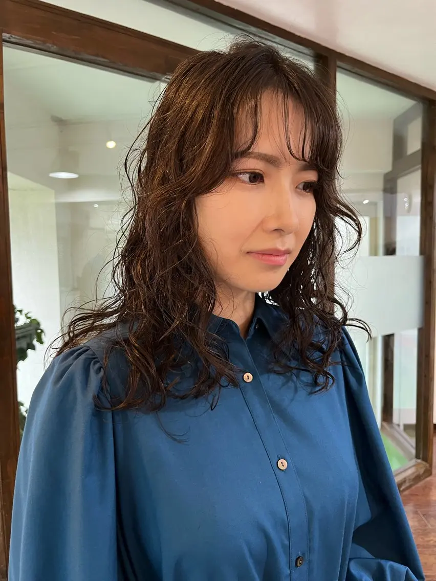 ロング パーマ ロング デジタルパーマ カット パーマ 似合わせパーマ/ 山本銀次郎のヘアスタイル