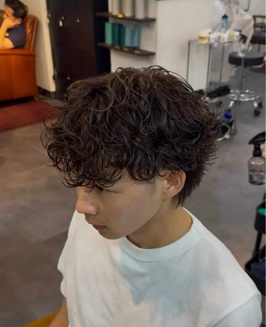 ミディアム パーマ メンズ カット パーマ HARBOR ゆづきのヘアスタイル