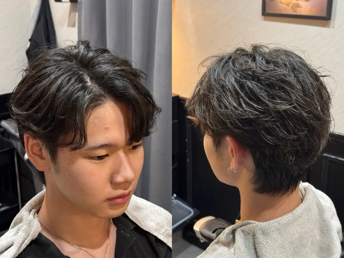 ミディアム カット パーマ 有田 光輝のヘアスタイル