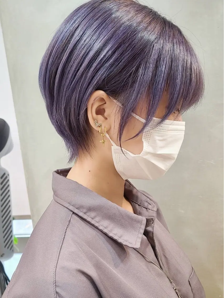 ミディアム カラー パーマ ヘアアレンジ 丸みショート くびれヘア ショートヘア原宿 fifth コシのヘアスタイル