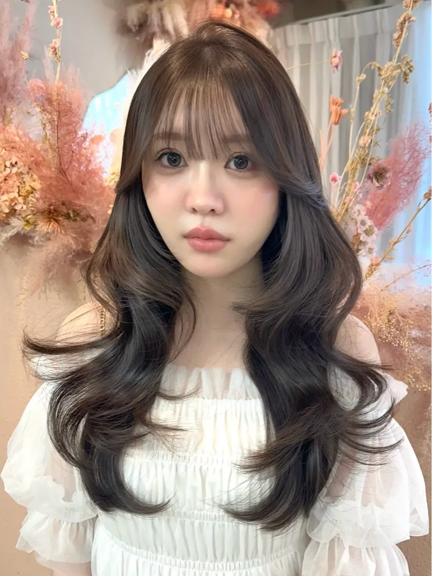 ロング カラー ブラウンカラー 透明感カラー レイヤーカット 韓国ヘア🦢🖤 Sayumiのヘアスタイル