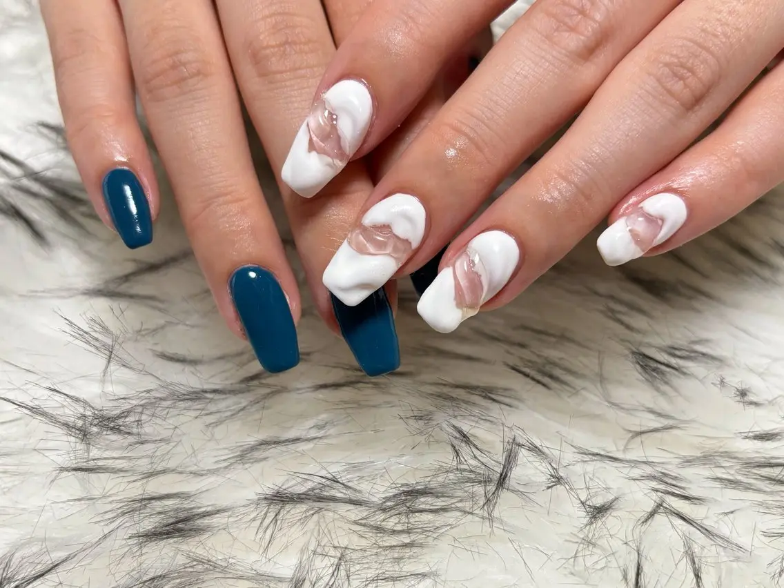ネイル オーロラネイル フットネイル フレンチネイル ジェルネイル 韓国ネイル ハンドネイル kiki nail &brow二子玉川のネイルデザイン