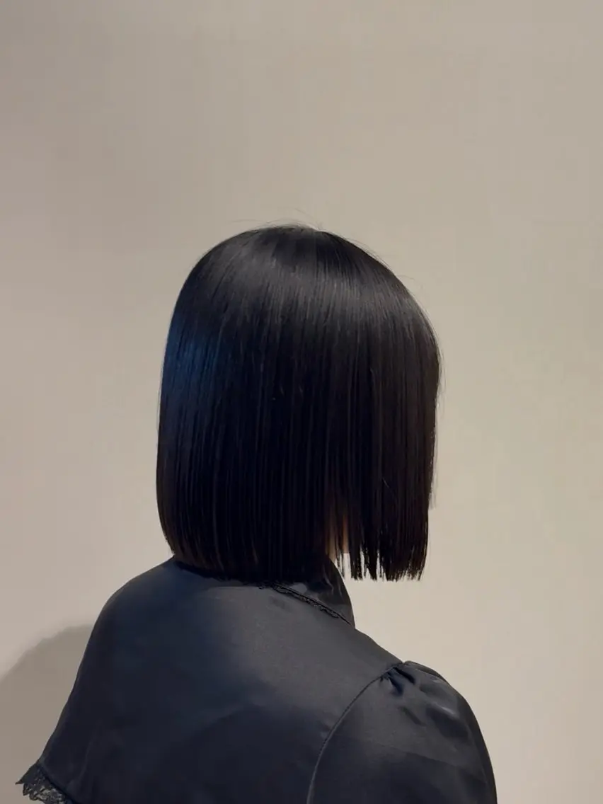 ショート 切りっぱなしボブ ボブ 縮毛矯正 似合わせカット/ボブ ナチュラルメンズヘアのヘアスタイル
