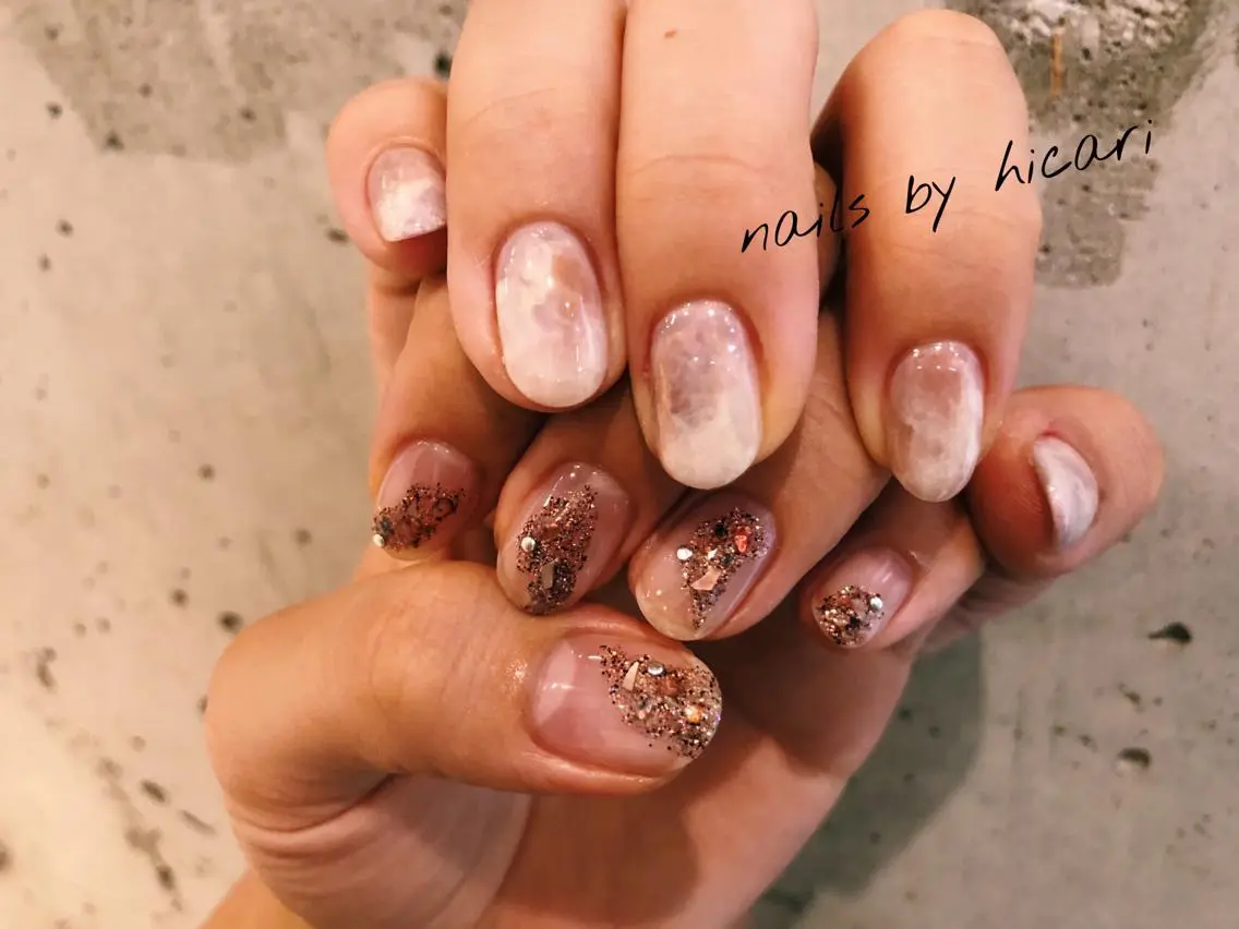 ショート カラー ネイル マツエク・マツパ illum hicariのネイルデザイン