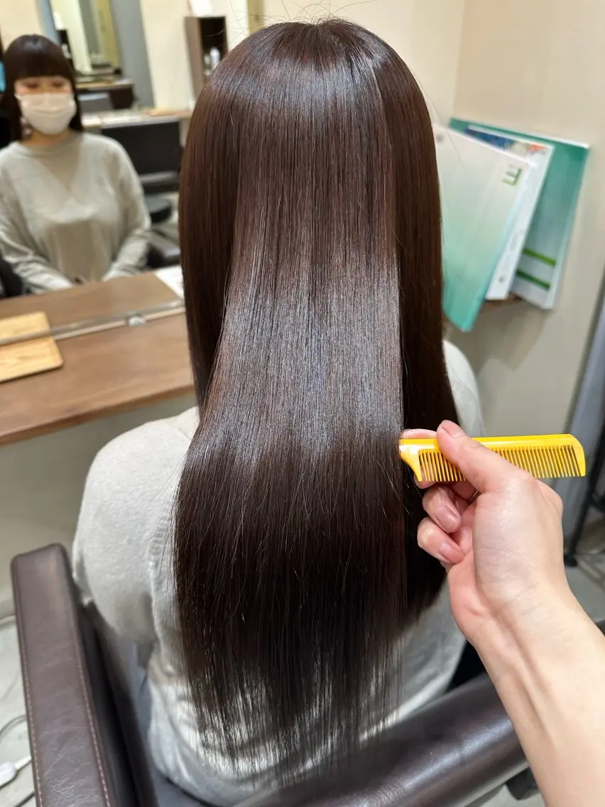 ロング 縮毛矯正 トリートメント 縮毛矯正+モテカラー 🎀✨MIHOのヘアスタイル