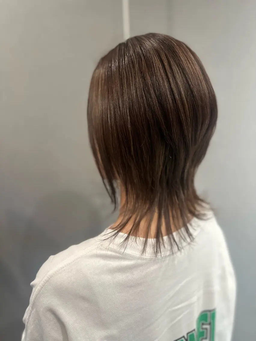 ミディアム カラー ハイライトカラー ハイライト ウルフカット カット ヘアカラー トリートメント K Harukaのヘアスタイル