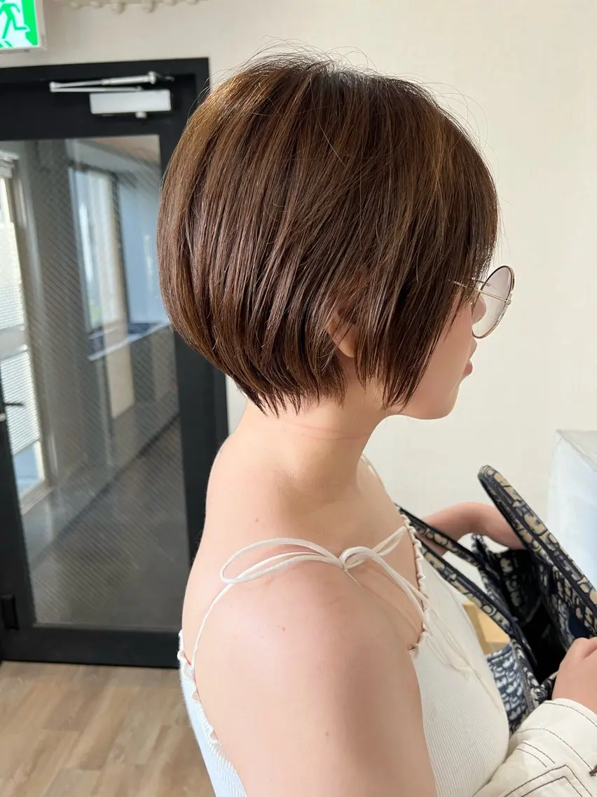 ショート カラー ショートボブ ボブ ショートヘア カット ヘアカラー トリートメント 🌱小顔魅せショート 髪質改善カラー/泉綺のヘアスタイル