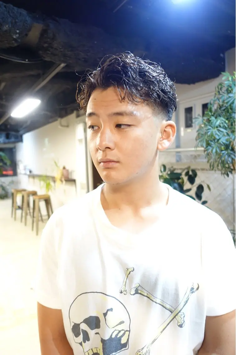 パーマ メンズ オールバック メンズパーマ カット パーマ メンズ特化美容師/栄 /本間さつきのヘアスタイル