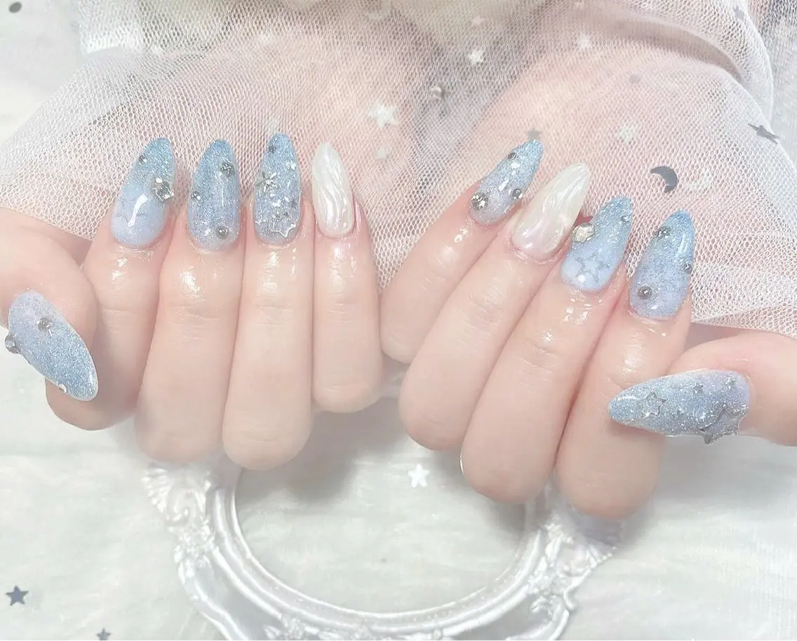 ネイル チークネイル 長さ出し フレンチネイル ジェルネイル グラデーション ハンドネイル THANHTHANH NAILのネイルデザイン