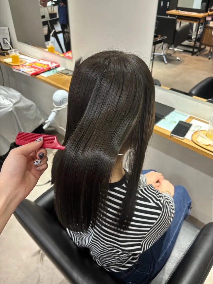 ロング 髪質改善 カット 縮毛矯正 レイヤー×髪質改善 hinanoのヘアスタイル