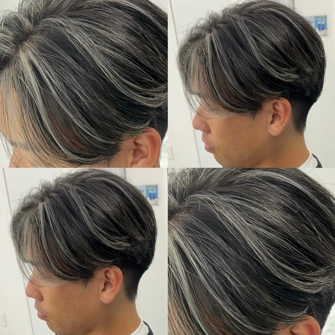 カラー メンズ センターパート シルバー メンズ特化型美容師 ★あおいのヘアスタイル