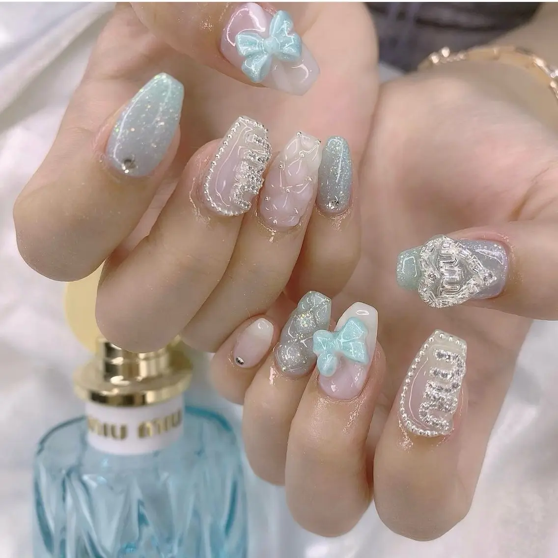 ネイル 渋谷／チップ長さ出し 👑アプレgel-xのネイルデザイン