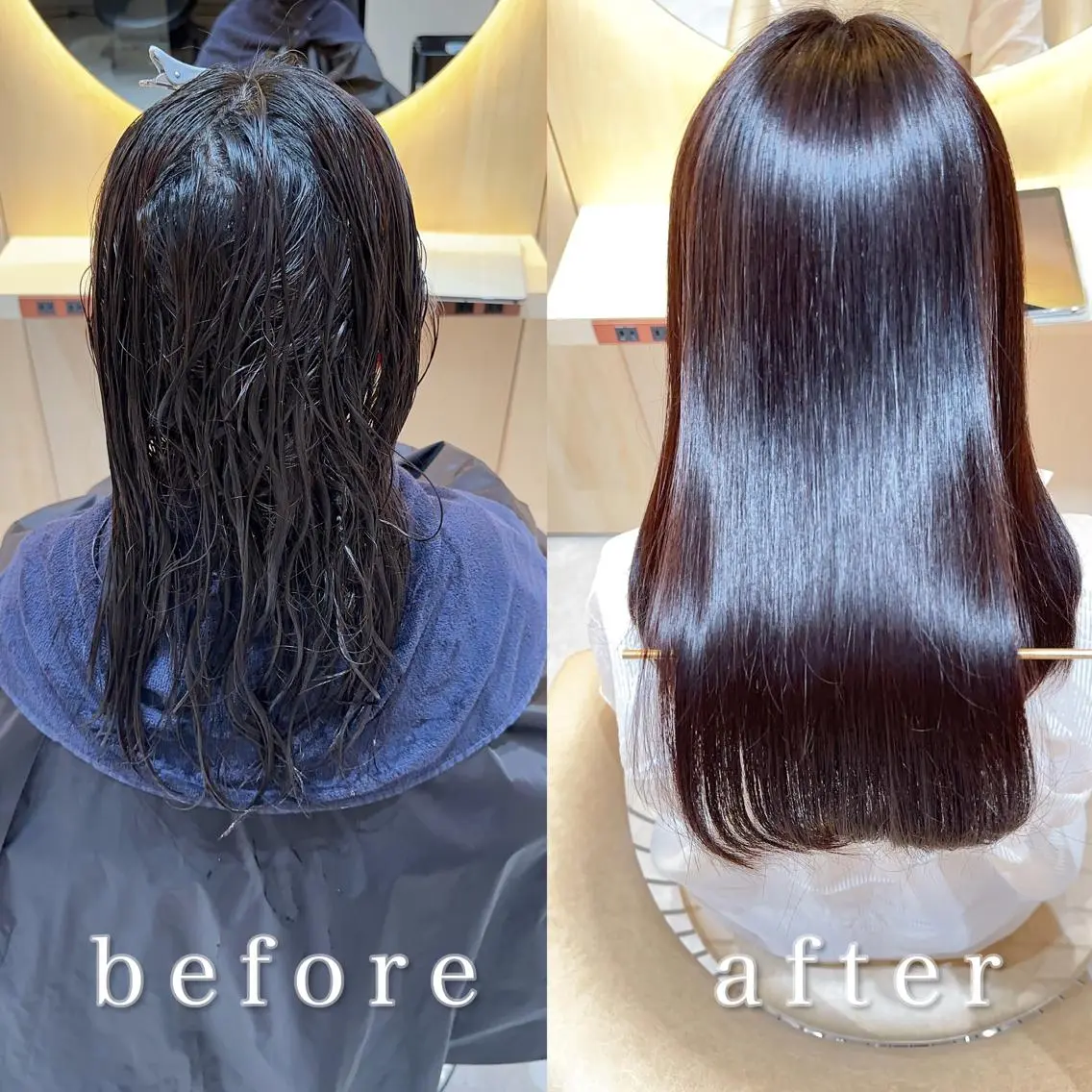 セミロング カット 縮毛矯正 美髪縮毛矯正✨🫧 レイヤー川村利幸のヘアスタイル