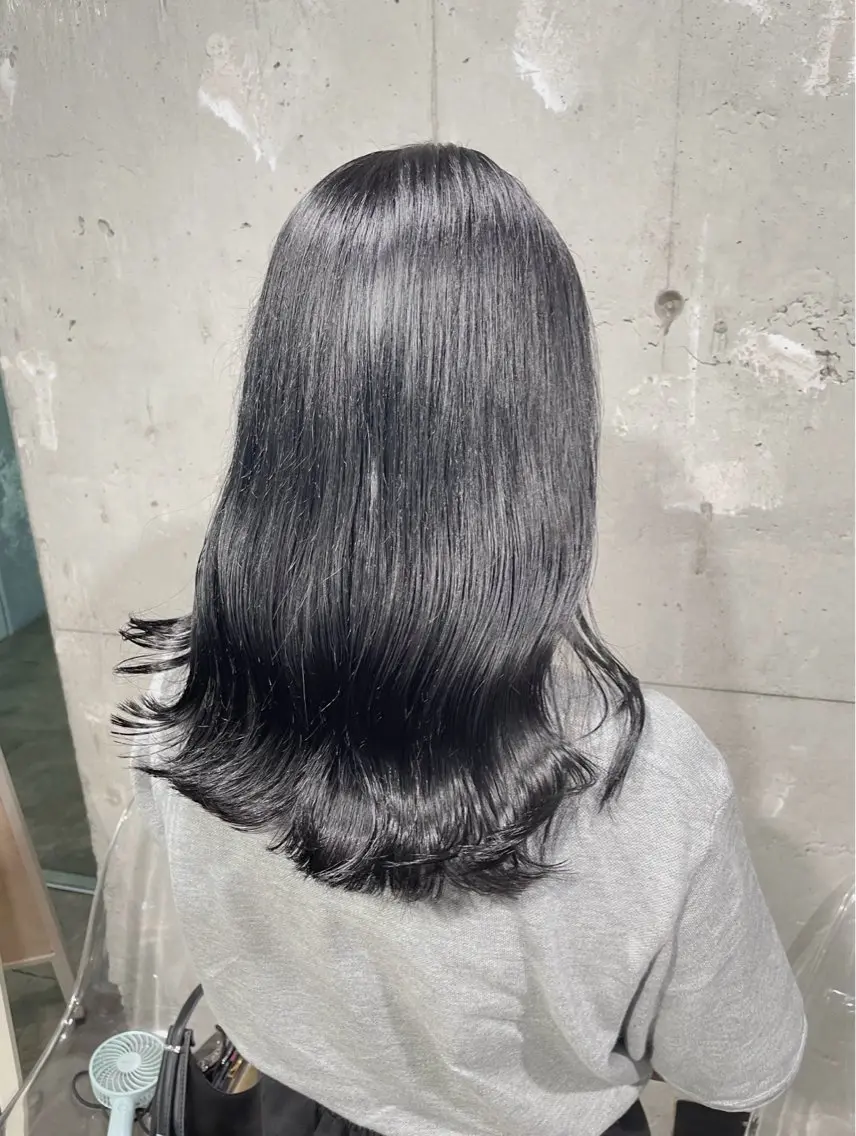 セミロング カラー ヘアアレンジ Over hair_ misakiのヘアスタイル