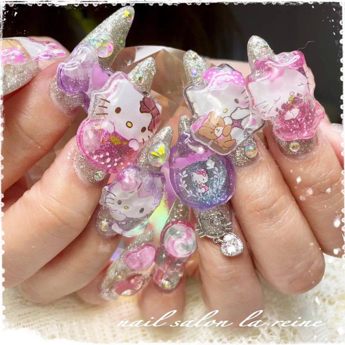 ネイル アートネイル ロングネイル nail salon la reineのネイルデザイン