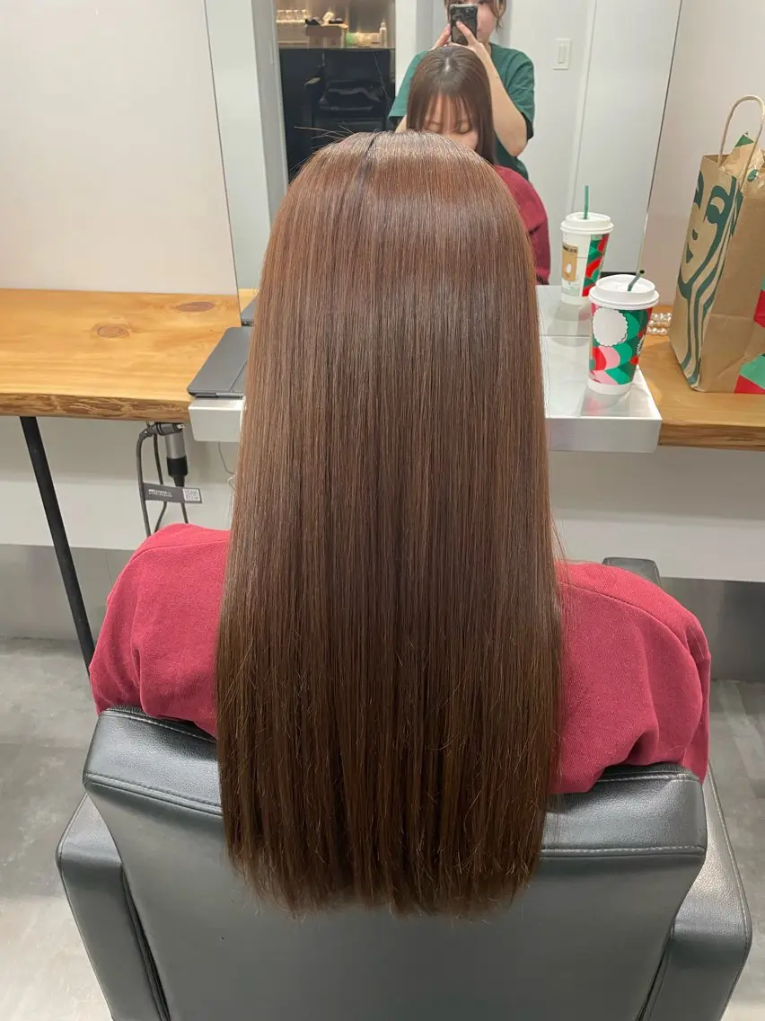 ロング パーマ トリートメント ストレートパーマ 縮毛矯正 江藤 かえでのヘアスタイル