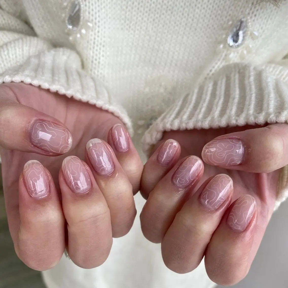 ネイル マグネットネイル ニュアンスネイル ワンカラーネイル リボン シンプルネイル ハンドネイル 草加ニュアンスネイル 🌚hersのネイルデザイン