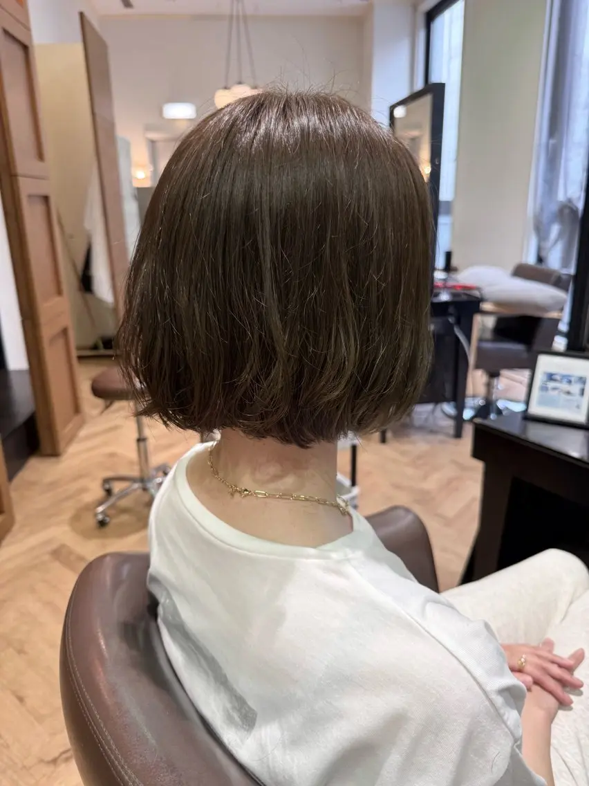 ショート パーマ ボブ 溝口 槙里也のヘアスタイル
