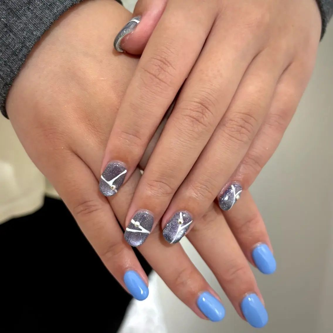ネイル マグネットネイル メンズネイル ニュアンスネイル ワンカラーネイル シンプルネイル ハンドネイル あいり/ NailLife金山のネイルデザイン