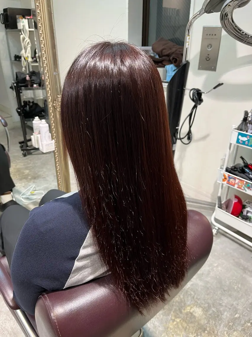 ロング カラー ヘアカラー トリートメント フェザーパーマ🌙 毛流れ yuzukiのヘアスタイル