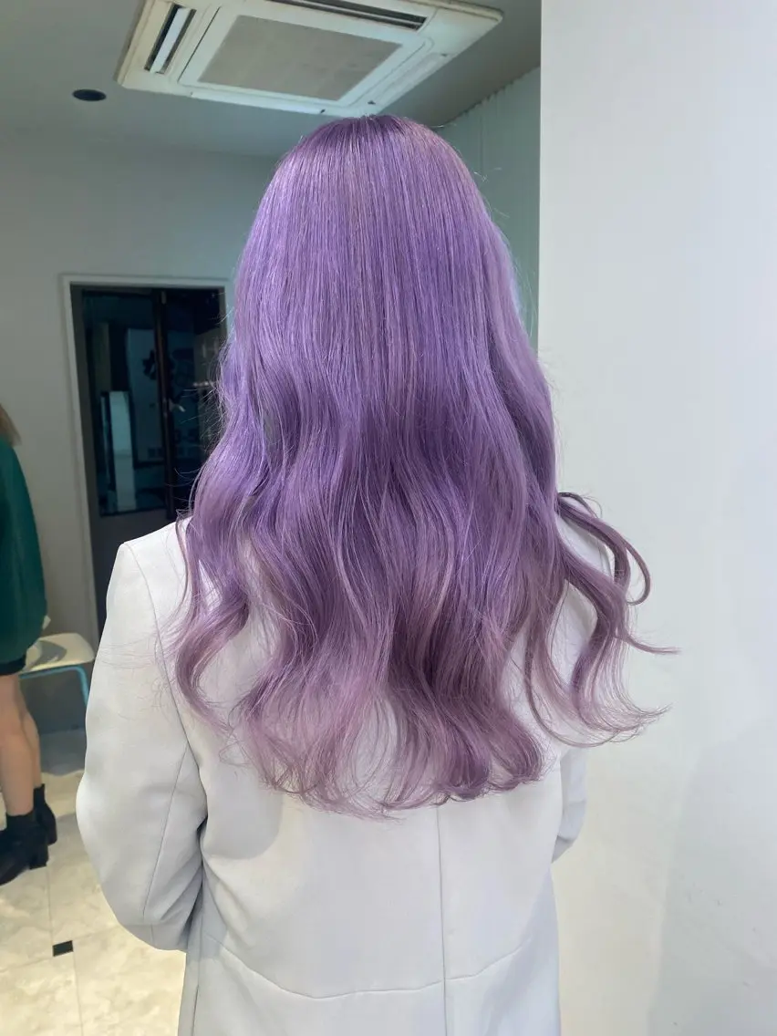 セミロング カラー ヘアアレンジ 韓国レイヤー&ピンク 艶髪🩶maikoのヘアスタイル