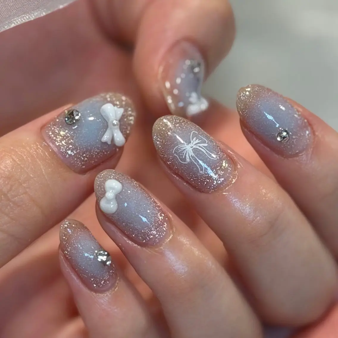 ネイル キラキラネイル yume 🎀大人ガーリー🎀のネイルデザイン