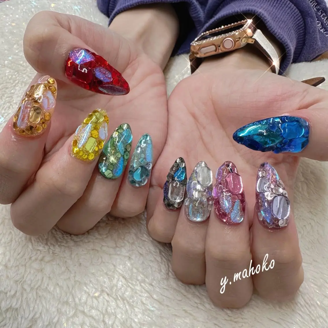 ネイル ハンドネイル パラジェル有/ 長さだし/mahoのネイルデザイン