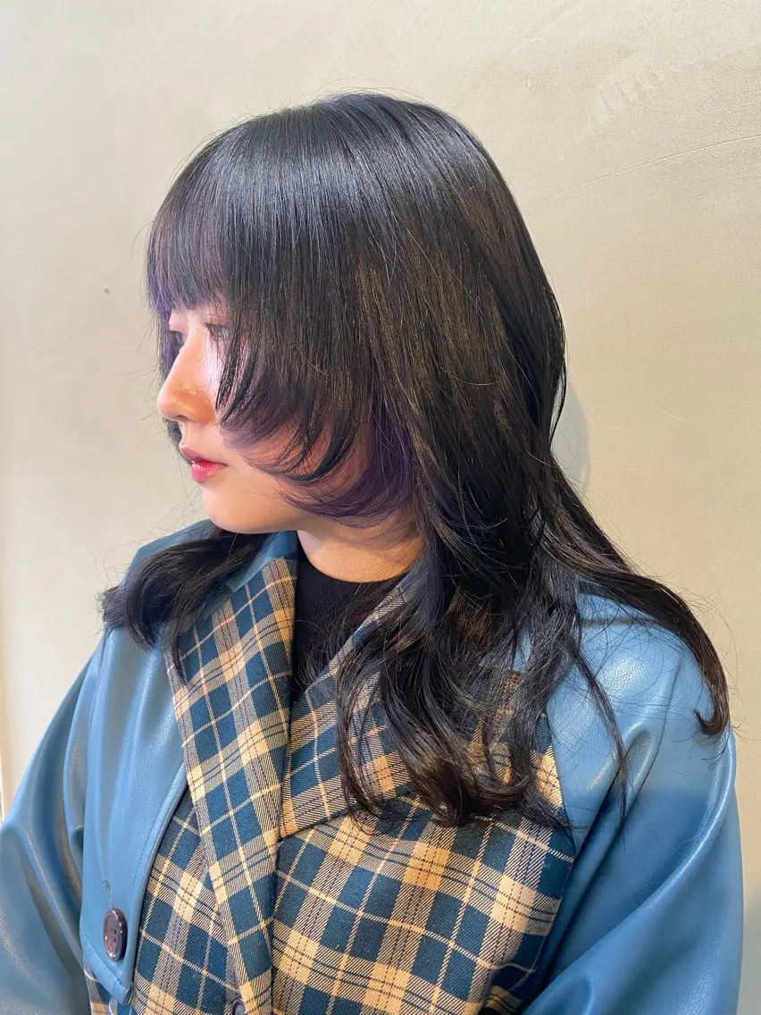 ロング カラー 透明感カラー イヤリングカラー 石木 美緒奈のヘアスタイル