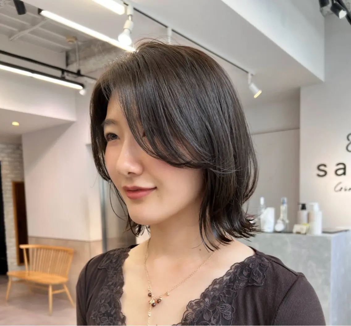 ミディアム ボブ レイヤーカット レイヤー・カット モデル・こうたのヘアスタイル