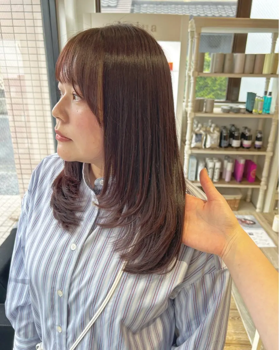 セミロング レイヤーカット カット ヘアカラー トリートメント 🫧顔周りカット 🫧樫村優香のヘアスタイル