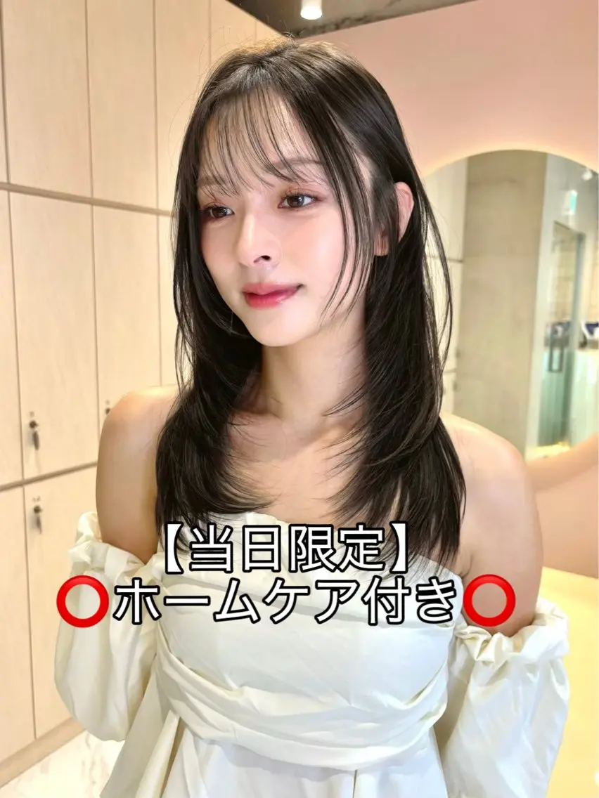 ロング カラー ヘアアレンジ ブリーチ ダブルカラー 髪質改善 レイヤーカット 縮毛矯正 カット ヘアカラー トリートメント ヘアセット 大宮‎縮毛矯正🩵 レイヤー　佐藤和のヘアスタイル