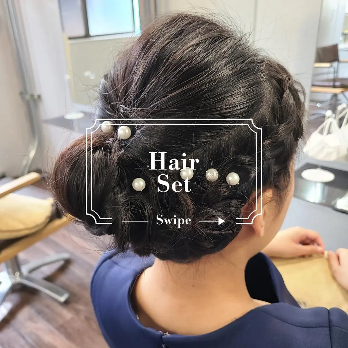 ヘアアレンジ セミロング 結婚式・ブライダル ヘアセット terra✂️川嶋 大輔のヘアスタイル