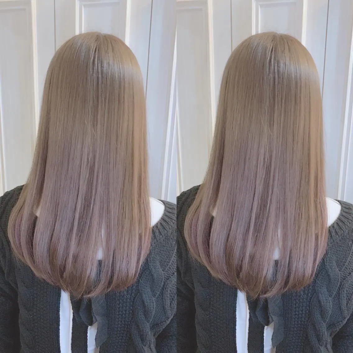 セミロング カラー ベージュカラー ブリーチ ミルクティーベージュ カット 似合わせ/ カラー.岡田友仁のヘアスタイル